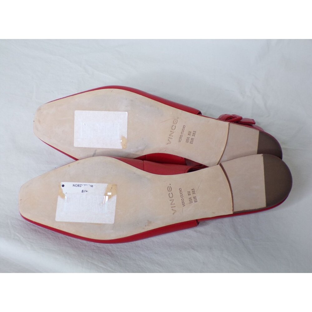 🆕VINCE Brody Slingback Flat Shoe Leather 8 Red - Picture 8 of 8
